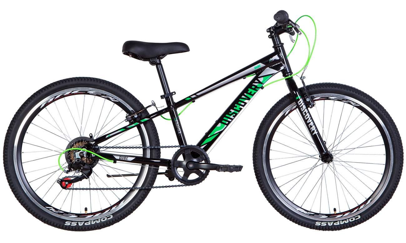 Фотографія Велосипед Discovery QUBE Vbr 24" (2021) 2021 Чорно-зелений